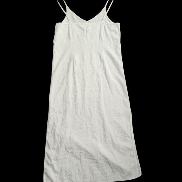 Tommy Hilfiger Linen Blend Summer Midi Dress Medium White Beachy Lightweight - Picture 9 of 9